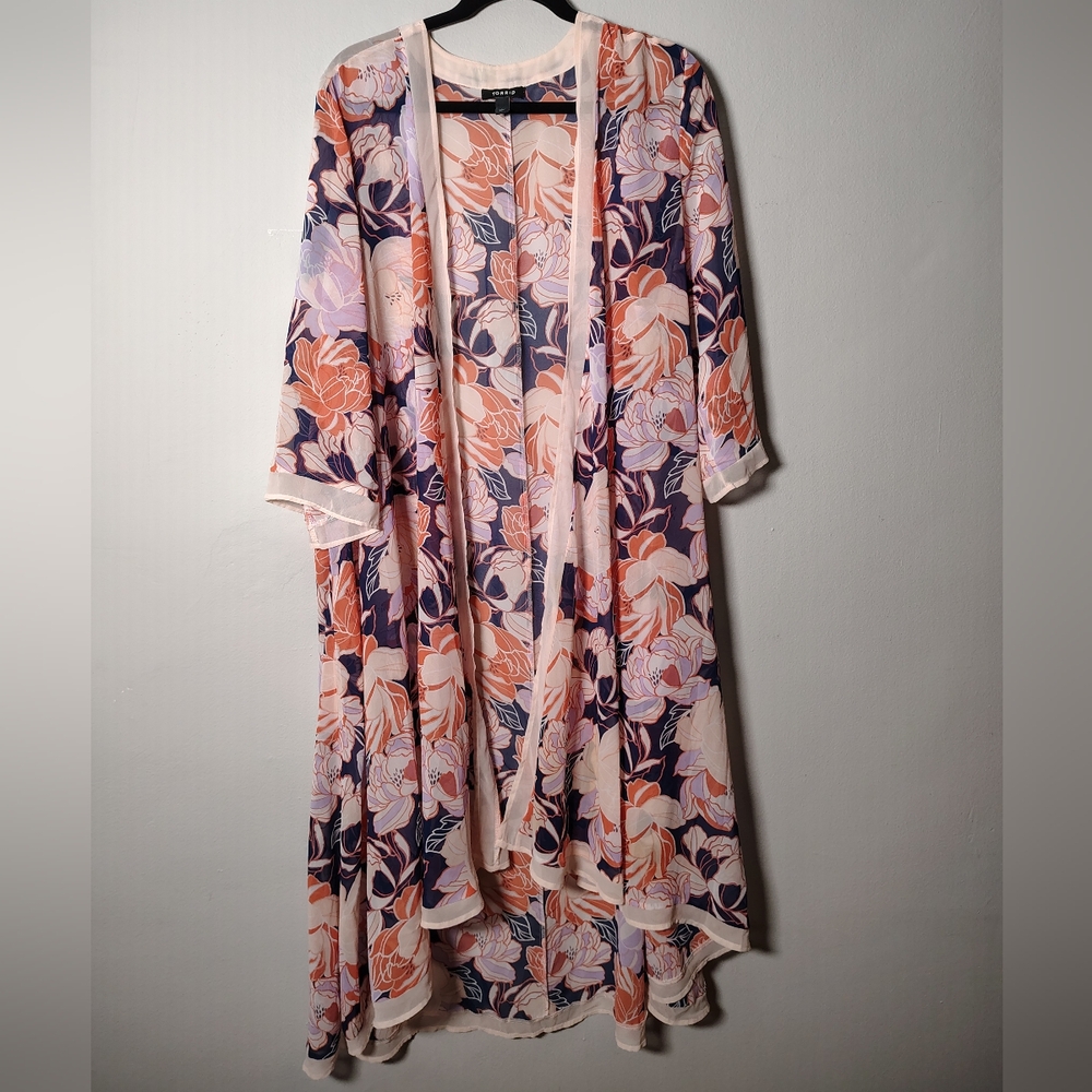 Torrid Floral Cover-up in Pink, Peach, Purple Torrid Size 2 US Approx 18/20, 2XL